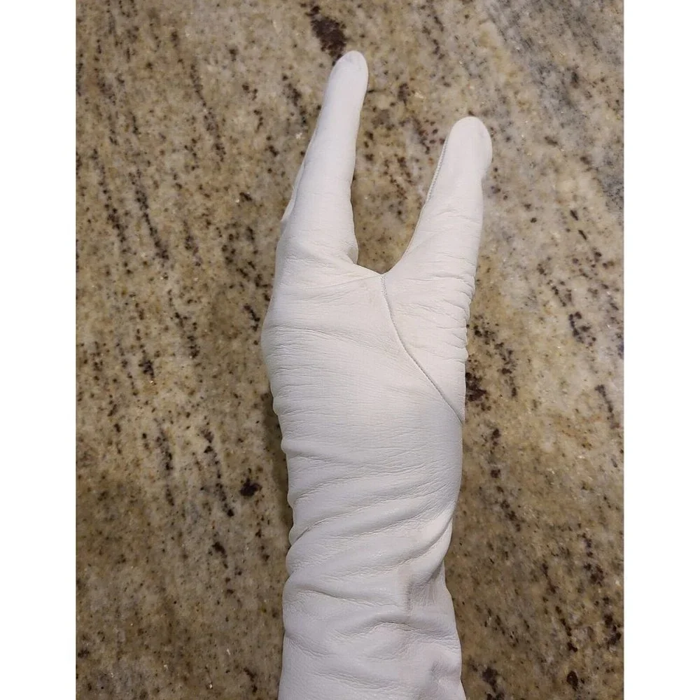 Single **Left Hand Only ** White Leather Silk Lined 13